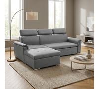 DecHome Divano Letto 3 Posti Moderno in Tessuto 234x148x84 cm Grigio Chiaro