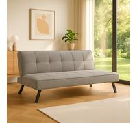 DecHome Divano Letto 3 Posti Moderno Tessuto Lino 180x81x79 cm Grigio Chiaro