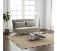 DecHome Divano Letto Clic-Clac 2 Posti Scandinavo in Tessuto effetto Lino Dimensioni 141x90 cm colore Grigio