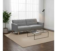 DecHome Divano Letto Clic-Clac 2 Posti Tessuto Effetto Lino Schienale Reclinabile Imbottitura Confortevole Dimensioni 205x88x80 cm colore Grigio