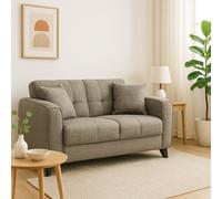 DecHome Divano Letto Clic-Clac 2 Posti Tessuto Seduta con Molle Bonnel Piedi Plastica Neri Dimensioni 149x78x78 cm colore Tortora - DELHI MINA 07 Delhi