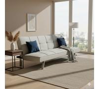 DecHome Divano Letto Clic-Clac 3 Posti Moderno in Tessuto Dimensioni 178x80x71 cm colore Grigio Chiaro