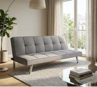 Divano Letto Clic-Clac 3 Posti Moderno in Tessuto 178x80x71 cm Grigio DecHome