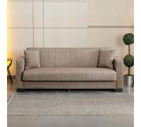 Divano Letto Clic-Clac 3 Posti Tessuto 213x81x83 cm Camel - Moon DecHome