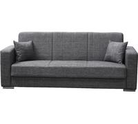 DecHome Divano Letto Prontoletto 3 Posti Futuro con Braccioli 220x84x82 cm Tessuto Mina 11 colore Grigio - FUTURO-3P-GRIGIO