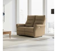 DecHome Divano Relax 2 Posti Reclinabile Elettrico 134x95x105 cm Camel Softwave