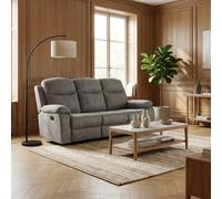DecHome Divano Relax 3 Posti Moderno Tessuto 211x100x90 cm Grigio Scuro Chicago