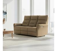 DecHome Divano Relax 3 Posti Reclinabile Elettrico 186x95x105 cm Camel Softwave
