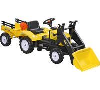 DecHome Escavatore a Pedali per Bambini da 3 Anni con Ruspa Frontale, Rimorchio e 6 Ruote colore Giallo - YLA563F