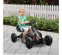 DecHome Go-Kart a Pedali Bambini 3-8 Anni Sedile Regolabile 100x58x58,5 cm Nero