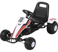 DecHome Go Kart a Pedali Seduta Regolabile Cavalcabile 3+ Bianco e Rosso