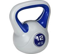 Kettlebell 12kg PU Sabbia Base Piatta 24x17x28 cm Blu DecHome