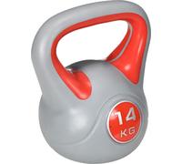 DecHome Kettlebell 14kg PU Sabbia Base Piatta 26x18x32 cm Rosso