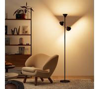 DecHome Lampada da Terra 3 Teste Regolabili,Telecomando e Timer ø25x170 cm Nero