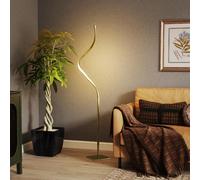 DecHome Lampada da Terra LED a Spirale con 3 Luminosità Regolabili Oro