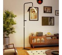 DecHome Lampada da Terra LED con Testa a Mezza Luna con Telecomando Nero