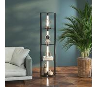 DecHome - Lampada da Terra LED Moderna con 4 Ripiani Colore Nero