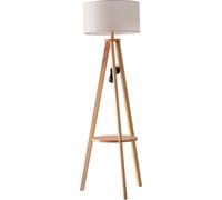 DecHome Lampada da Terra Moderna con Paralume in Lino Beige Piantana colore Legno - B31055