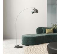 DecHome Lampada da Terra Vintage Ad Arco con Asta Regolabile E27 Argento