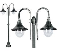 DecHome Lampione per Esterno Design Moderno Alto 186 cm da Esterno Lampada da Giardino 2 Luci colore Nero - GALATEA2 Galatea