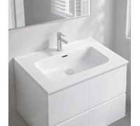 DecHome Lavabo Consolle da Appoggio in ceramica 1 vasca 71x46.5 cm Bianco Lucido