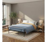 DecHome Letto Matrimoniale 160x200cm in Acciaio colore Nero