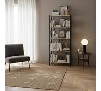 DecHome Libreria 5 Ripiani Metallo 62x26x150 cm Nero/Rovere sonoma Axel