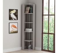 DecHome Libreria Angolare Moderna 4 Ripiani 34x34x161 cm Tortora - Natimocha