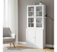 DecHome Libreria con Vetrina 4 Ante e Ripiani regolabili 76x40x178.5 cm Bianco