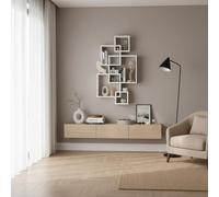 DecHome - Libreria da Parete Moderna 5 Cubi in Legno Dimensioni 49.5x10.2x86 cm Bianco