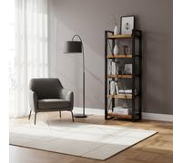 DecHome Libreria Industriale 5 Ripiani Legno e Metallo 60x40x180 cm Nero/Marrone