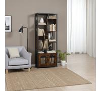 DecHome Libreria Industriale 8 Ripiani 2 Ante Metallo 70x30x180 cm Marrone