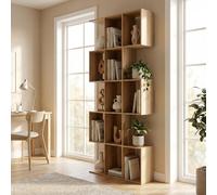 DecHome Libreria Moderna 15 Ripiani in Legno Dimensioni 80x24x200 cm Rovere