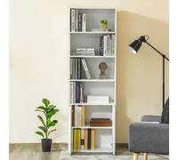 DecHome Libreria Moderna 2 Ante 4 Ripiani Dimensioni 59x29x180 cm colore Bianco