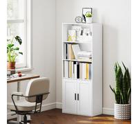 DecHome Libreria Moderna 2 Ripiani 2 Ante 60x30x145.5 cm Bianco