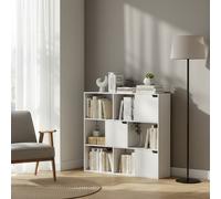 DecHome Libreria Moderna 3 Ripiani 3 Ante 106x24x95 cm Bianco