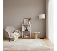 DecHome Libreria Moderna 3 Ripiani in Acciaio e Legno 40x35x72,5 cm Bianco