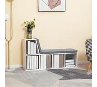 DecHome Libreria Moderna 5 Ripiani 2 Cuscini Dimensioni 108x30x60 cm Grigio