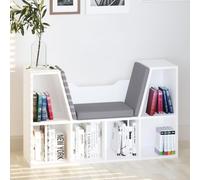 DecHome Libreria Moderna 6 Ripiani 3 Cuscini iDimensioni 102x30x61 cm Bianco