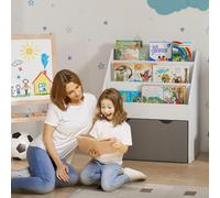 DecHome Libreria per Bambini 3-8 Anni a 3 Ripiani in MDF 62.5x30x70 cm Grigio