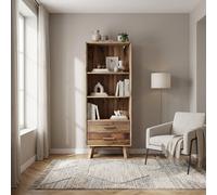 DecHome Libreria Rustica 3 Ripiani 2 Cassetti Legno 60x40x160 cm Marrone