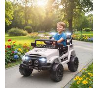 DecHome Macchina Elettrica Bambini 3-8 Anni con Clacson e Telecomando Bianco