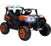 DecHome Macchina Elettrica per Bambini 3-8 Anni 24V a 2 Posti, Doppio Motore, Telecomando e Soft Start colore Arancione - R418OG