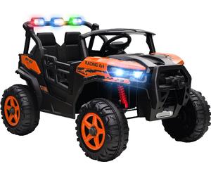 DecHome Macchina Elettrica per Bambini 3-8 Anni 24V a 2 Posti, Doppio Motore, Telecomando e Soft Start colore Arancione - R418OG
