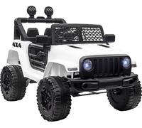 DecHome Macchina Elettrica per Bambini Jeep Fuoristrada con Telecomando e 2 Velocità, 100x65x72 cm colore Bianco - 343DHWT