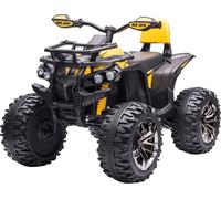 DecHome Macchina Elettrica per Bambini Quad Elettrico 12V 4 Ruote Design Sportivo per Bambini da 3+ Anni colore Giallo - 170V90YL