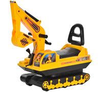 DecHome Macchina Escavatore con Scooter Girello Cavalcabile per Bambini da 3+ Anni colore Giallo - 3701D3