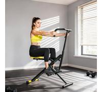 DecHome Macchina Total Crunch Pieghevole Seduta Regolabile 57x105x115 cm Giallo