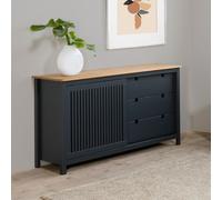 DecHome Madia Moderna 1 Anta 3 Cassetti Legno 150x40x80 cm Grigio Antracite