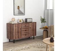 DecHome Madia Moderna 2 Ante 3 Cassetti 127x76h cm Marrone e Nero